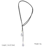 Vacation Classic Style Water Droplets Mother Pearl Shellfish Black Pointed Crystal Plating Women's Pendant Necklace sku image 1