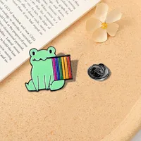 Cartoon Style Cute Frog Alloy Stamping Stoving Varnish Plating Unisex Brooches sku image 38