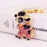 1 Piece Cute Sweet Cattle Alloy Inlay Zircon Women's Keychain main image 3