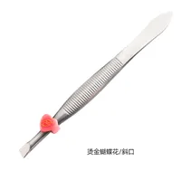 Factory Wholesale Stainless Steel Eyebrow Clip Flat Oblique Eyelash Beard Tweezers Eyebrow Clip Beauty Beauty Makeup Tools sku image 3