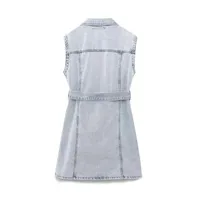 Women's Denim Dress Vintage Style Bohemian Square Neck Long Sleeve Solid Color Above Knee Holiday Daily Selfie main image 3