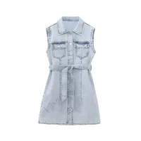 Women's Denim Dress Vintage Style Bohemian Square Neck Long Sleeve Solid Color Above Knee Holiday Daily Selfie main image 6