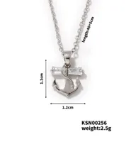 Modern Style Classic Style Anchor Flower 304 Stainless Steel Copper Three-dimensional Inlay Zircon Rhodium Plated Women's Pendant Necklace main image 2