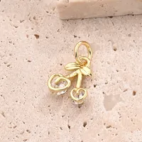 Casual Vacation Playing Cards Cherry Red Heart Copper Handmade Polishing Zircon 18K Gold Plated White Gold Plated DIY Jewelry Accessories main image 7