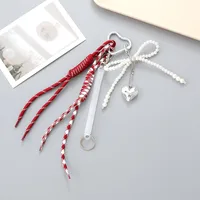 New Miu Bag Hanging Bow Love Keychain Pendant Personalized All-match Braided Rope Mobile Phone Pendant sku image 4