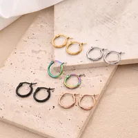 1 Pair/Package Casual Modern Style Simple Style O-Shape Handmade Polishing Plating 304 Stainless Steel 18K Gold Plated Plating Color Rose Gold Plated Earrings main image 1