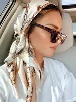 Women's Casual Shiny Letter Satin Printing And Dyeing Printing Bandanas main image 3