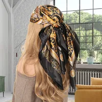 Women's Casual Shiny Letter Satin Printing And Dyeing Printing Bandanas sku image 8