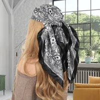 Women's Casual Shiny Letter Satin Printing And Dyeing Printing Bandanas sku image 9