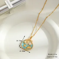 Cute Marine Style Artistic Shell 304 Stainless Steel Enamel Plating Inlay Imitation Pearl 18K Gold Plated Women's Earrings Necklace sku image 2
