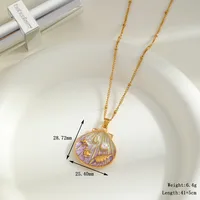 Cute Marine Style Artistic Shell 304 Stainless Steel Enamel Plating Inlay Imitation Pearl 18K Gold Plated Women's Earrings Necklace sku image 2