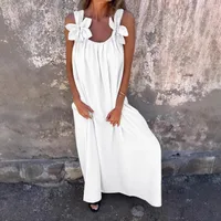 Women's A- Line Skirt Casual Elegant Streetwear Strap Sleeveless Solid Color Maxi Long Dress Holiday Daily Selfie main image 2