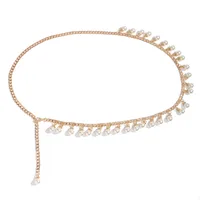 Business Vintage Style Simple Style Pearl Zinc Women's Chain Belts sku image 1