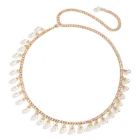 Business Vintage Style Simple Style Pearl Zinc Women's Chain Belts main image 4