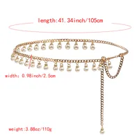 Business Vintage Style Simple Style Pearl Zinc Women's Chain Belts main image 2