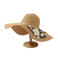 Women's Pastoral Simple Style Flower Big Eaves Sun Hat main image 5