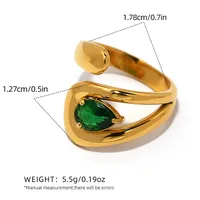 Elegant Solid Color 304 Stainless Steel 18K Gold Plated Women's Open Rings sku image 5
