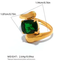 Elegant Solid Color 304 Stainless Steel 18K Gold Plated Women's Open Rings sku image 4