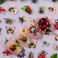 Hawaiian Tropical Pastoral Insect Dragonfly Butterfly Nail Stickers Nail Patches main image 5