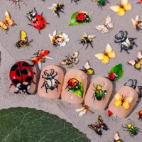 Hawaiian Tropical Pastoral Insect Dragonfly Butterfly Nail Stickers Nail Patches main image 3