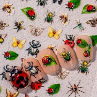 Hawaiian Tropical Pastoral Insect Dragonfly Butterfly Nail Stickers Nail Patches main image 6
