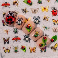 Hawaiian Tropical Pastoral Insect Dragonfly Butterfly Nail Stickers Nail Patches main image 4