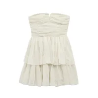 Women's Tube Top Dress Elegant Tube Top Collarless Sleeveless Solid Color Above Knee Casual Date main image 2