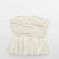 Women's Tube Top Dress Elegant Tube Top Collarless Sleeveless Solid Color Above Knee Casual Date main image 4