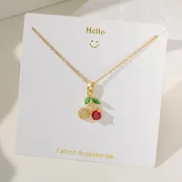 Casual Commute Cherry Strawberry 201 Stainless Steel Copper Inlay Zircon Women's Pendant Necklace main image 4