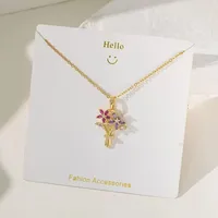 Casual Commute Cherry Strawberry 201 Stainless Steel Copper Inlay Zircon Women's Pendant Necklace main image 7