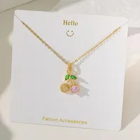 Casual Commute Cherry Strawberry 201 Stainless Steel Copper Inlay Zircon Women's Pendant Necklace main image 2