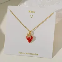 Casual Commute Cherry Strawberry 201 Stainless Steel Copper Inlay Zircon Women's Pendant Necklace main image 6