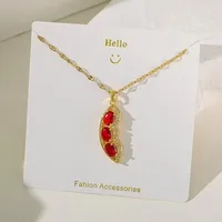 Casual Commute Cherry Strawberry 201 Stainless Steel Copper Inlay Zircon Women's Pendant Necklace main image 9