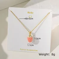 Casual Commute Cherry Strawberry 201 Stainless Steel Copper Inlay Zircon Women's Pendant Necklace sku image 5