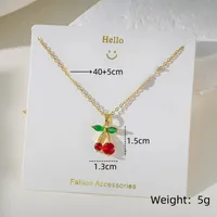 Casual Commute Cherry Strawberry 201 Stainless Steel Copper Inlay Zircon Women's Pendant Necklace sku image 2