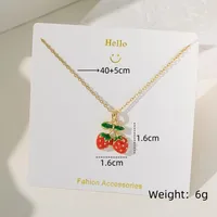 Casual Commute Cherry Strawberry 201 Stainless Steel Copper Inlay Zircon Women's Pendant Necklace sku image 4
