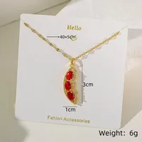 Casual Commute Cherry Strawberry 201 Stainless Steel Copper Inlay Zircon Women's Pendant Necklace sku image 7