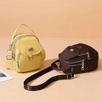 Women's Oxford Cloth Solid Color Classic Style Square Zipper Shoulder Bag Crossbody Bag main image 2