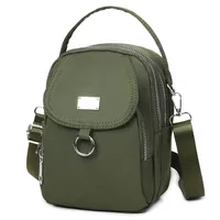 Women's Oxford Cloth Solid Color Classic Style Square Zipper Shoulder Bag Crossbody Bag sku image 1