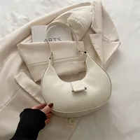 Women's Pu Leather Solid Color Streetwear Sewing Thread Square Zipper Underarm Bag sku image 1