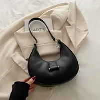 Women's Pu Leather Solid Color Streetwear Sewing Thread Square Zipper Underarm Bag sku image 2