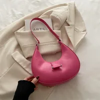 Women's Pu Leather Solid Color Streetwear Sewing Thread Square Zipper Underarm Bag sku image 4