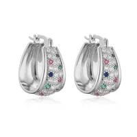 1 Pair Luxurious Simple Style Shiny U Shape Oval Plating Inlay Copper Zircon 18K Gold Plated Earrings main image 4