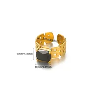 Vacation Classic Style Solid Color 304 Stainless Steel Inlay Zircon Women's Open Rings main image 2