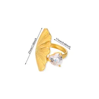 Vacation Classic Style Solid Color 304 Stainless Steel Inlay Zircon Women's Open Rings sku image 1