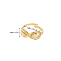 Vacation Classic Style Solid Color 304 Stainless Steel Inlay Zircon Women's Open Rings sku image 5