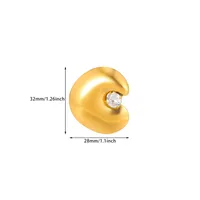 Vacation Classic Style Solid Color 304 Stainless Steel Inlay Zircon Women's Open Rings sku image 6