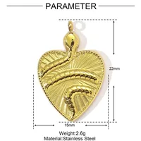 Retro Animal Heart Shape Snake 304 Stainless Steel Plating DIY Ornament Accessories sku image 2
