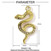 Retro Animal Heart Shape Snake 304 Stainless Steel Plating DIY Ornament Accessories sku image 9