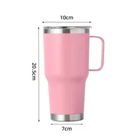 30Oz Stainless Steel Travel Cup Car Handle Large Ice Cup Vacuum Double Layer Heat And Cold Insulation Beer Steins Wholesale sku image 21
